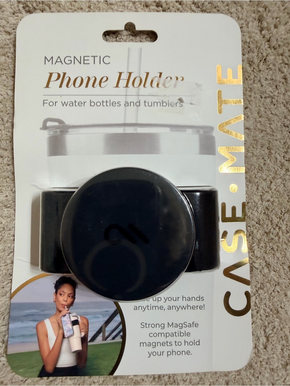 Case-Mate MagSafe Tumbler Water Bottle Phone Holder Black NWT
